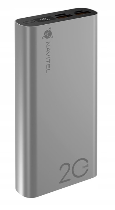Navitel PWR20 Al Silver Powerbank 20000 mAh s Usb Usb-c displejem