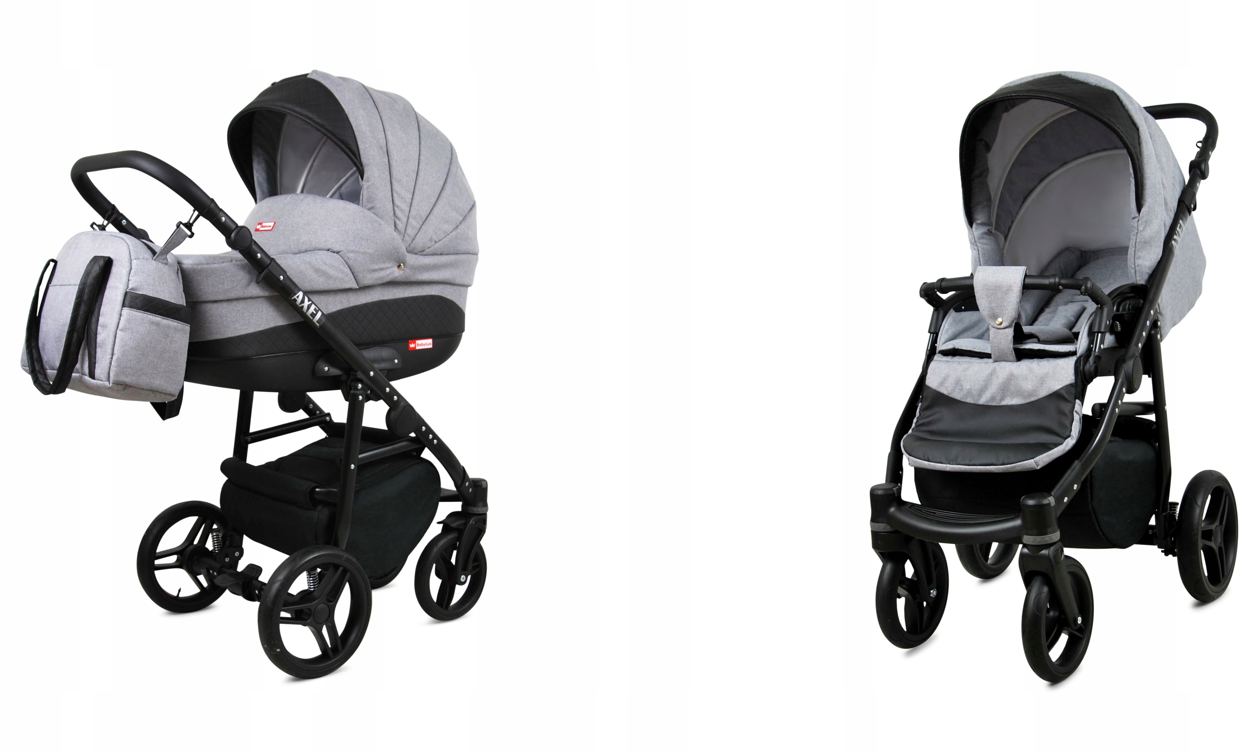 Wózek dziecięcy 2w1 BabyLux Axel spacerówka gondola spacerowy lekki torba