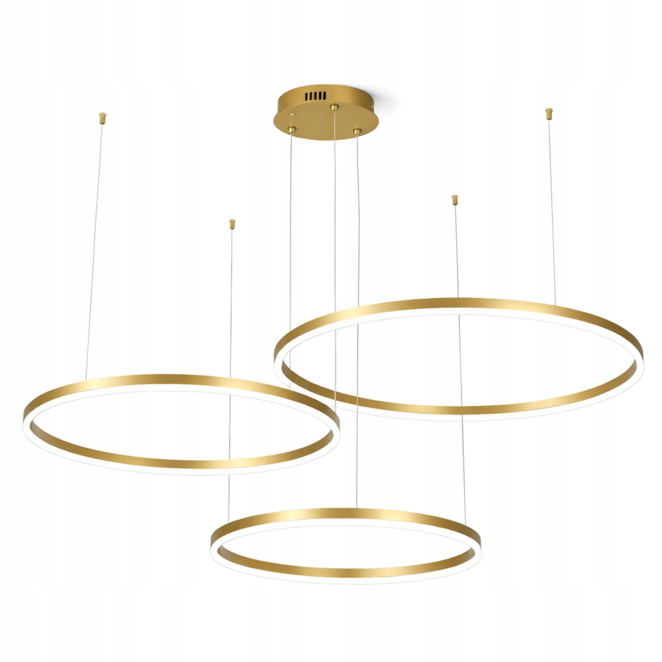 Závesná stropná lampa Led Ring 3 kruhy Zlatá 100 80 60 Neutrálny luster