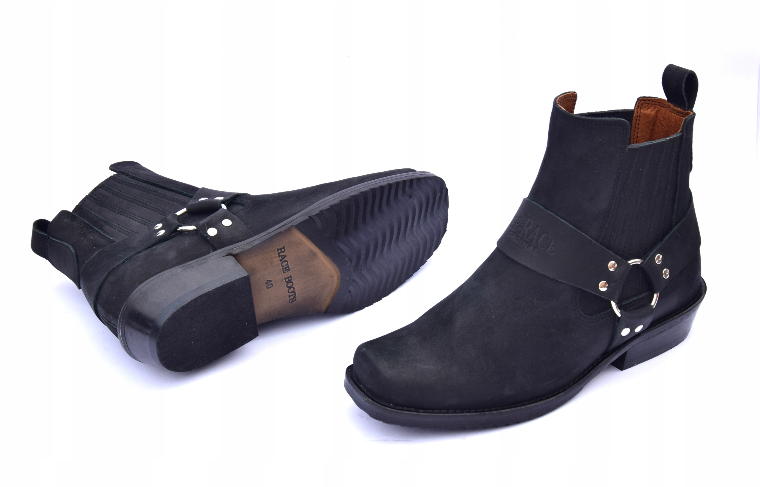 Skórzane kowbojki męskie polskie 100% skóra KST Rozmiar 45