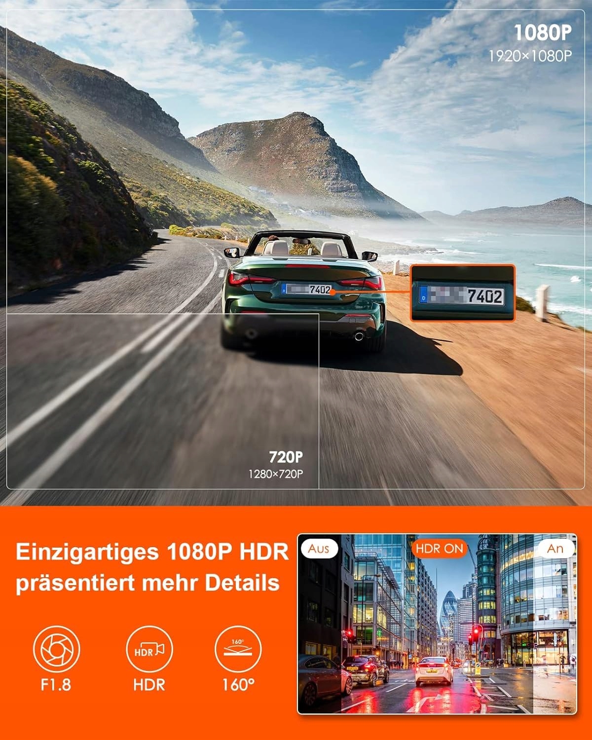 VANTRUE E1 Lite Mini Kamera Samochodowa WiFi 1080P HDR GPS Nocne Widzenie — miniatura 3