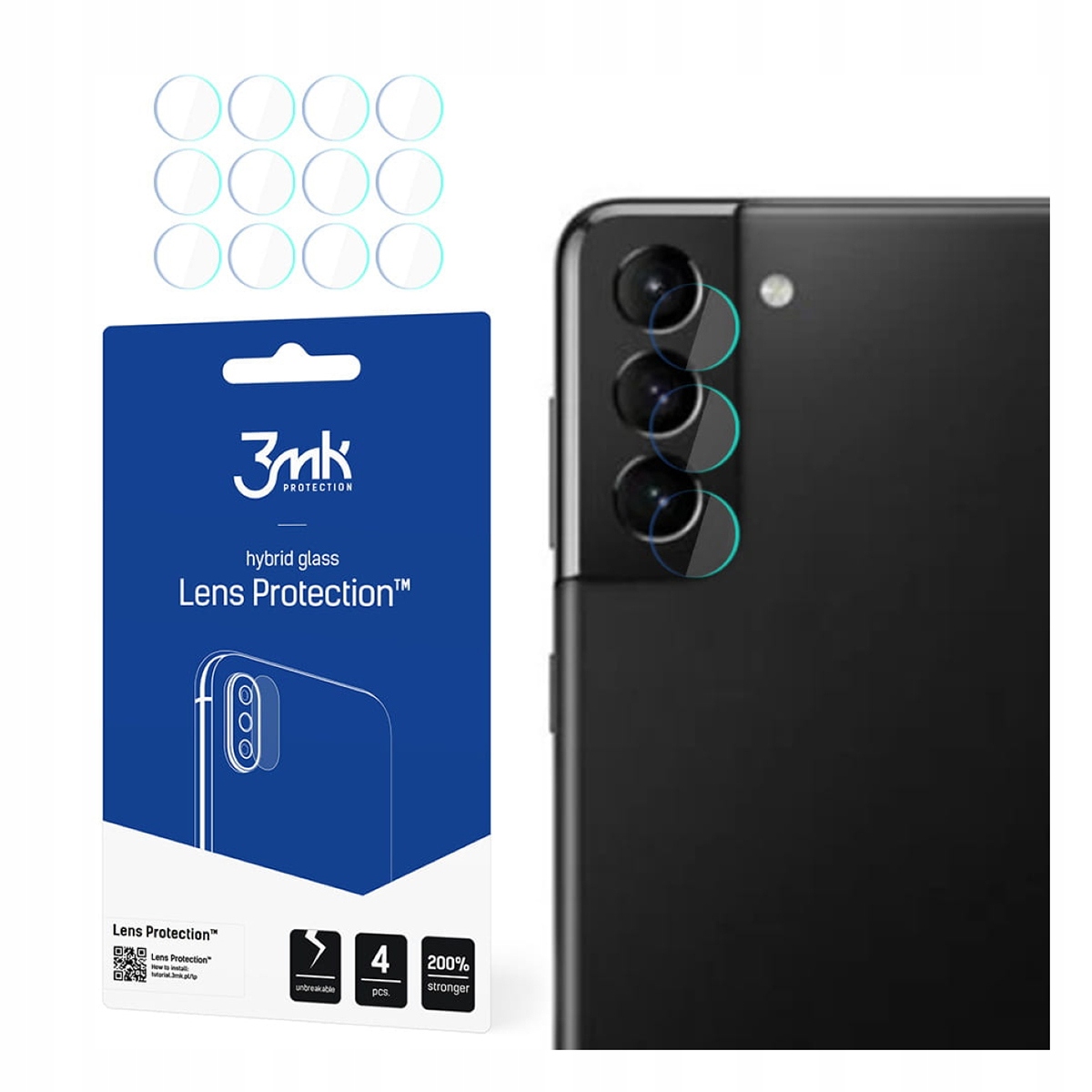 

3MK Fg Szkło Na Aparat Kamerę 4X Do Galaxy S21