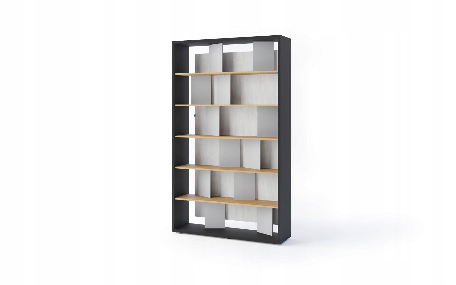 Fitt FP-01 Regał z Oświetleniem Led Grafit/Dąb Linearny/Natura/Szary