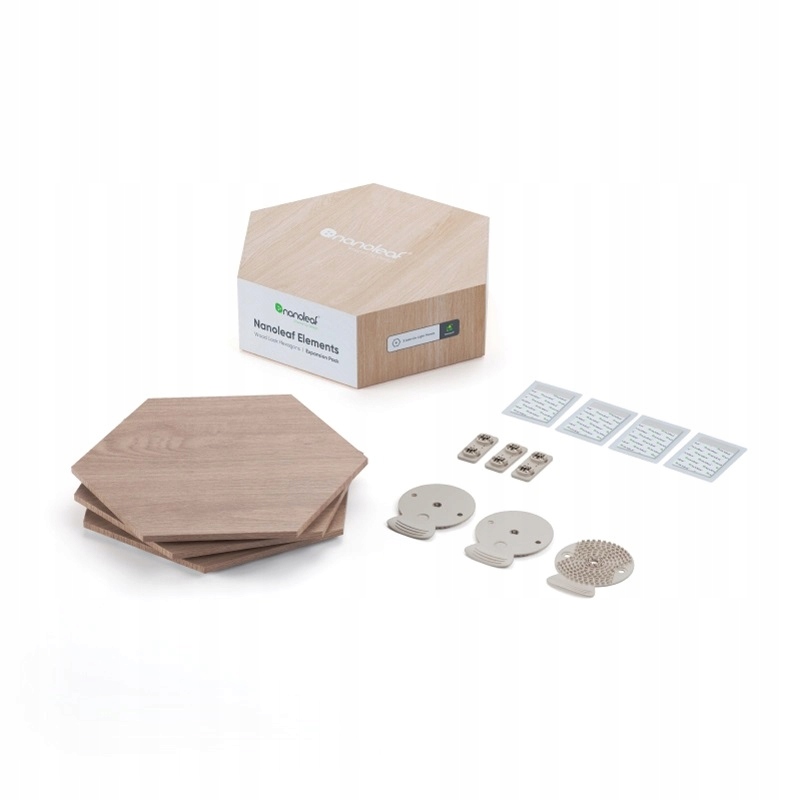 Nanoleaf Elements Wood Look Hexagons Rozširujúci Balíček (3 panely) Studená Biela
