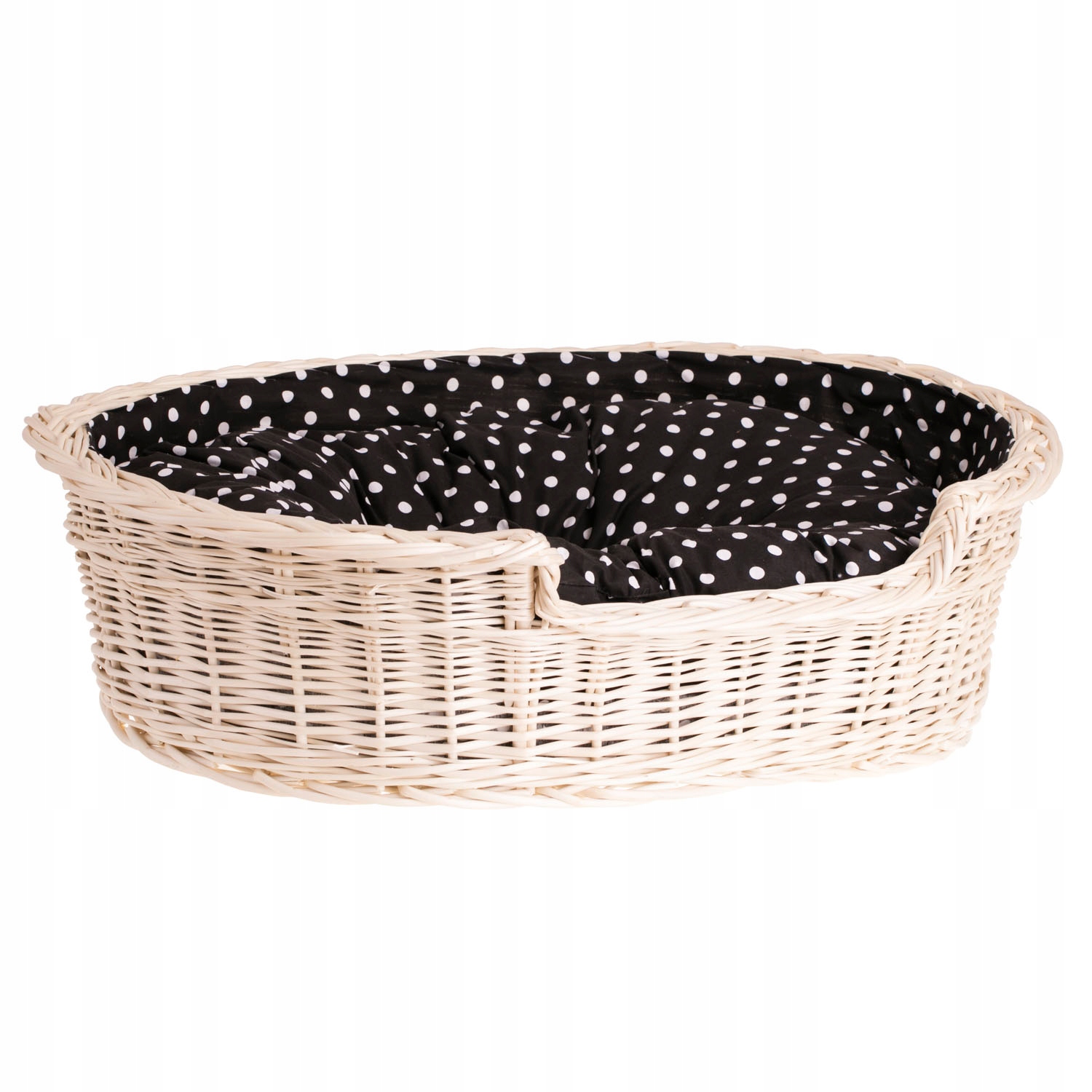 Esmira proutěný koš pro psa a kočku s černým lemováním 100 x 75 H:27 cm