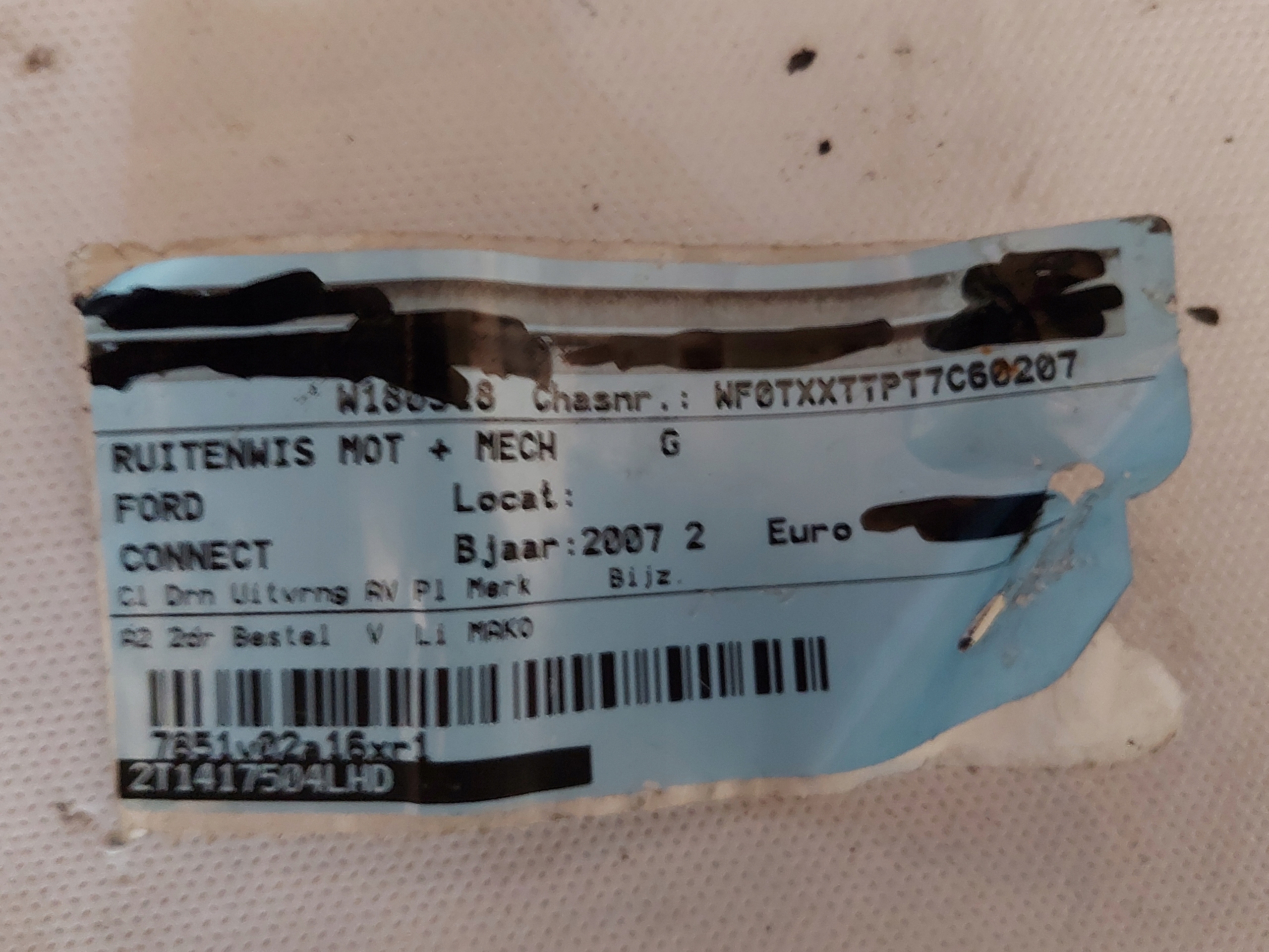 wiper mechanism FORD CONNECT 2T14-17504-AK front