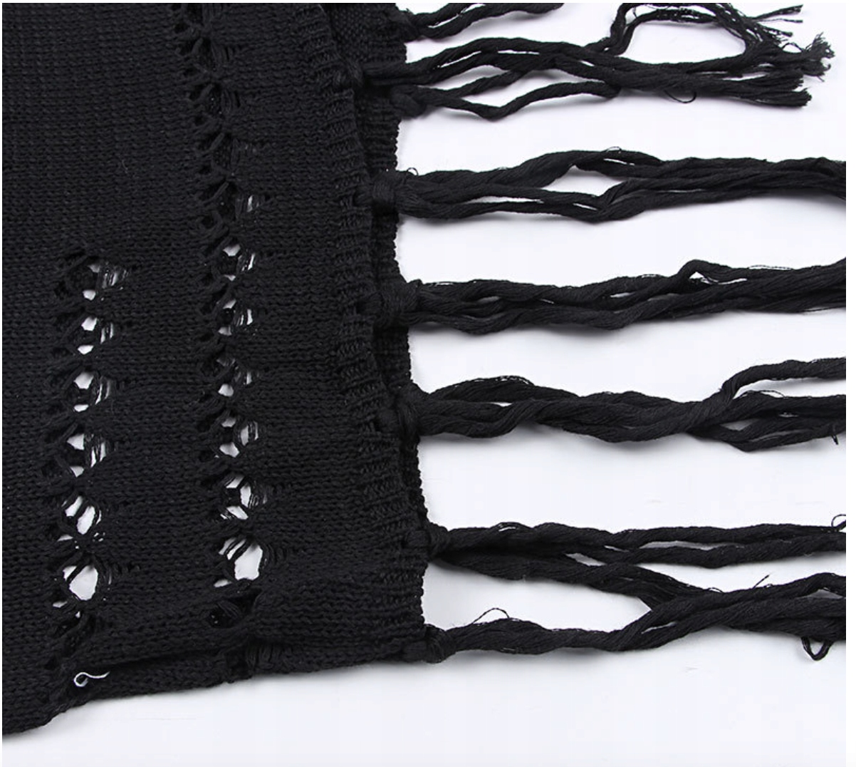 SZYDEŁKOWA SUKIENKA PLAŻOWA MAXI CZARNA HAFT Model P-49