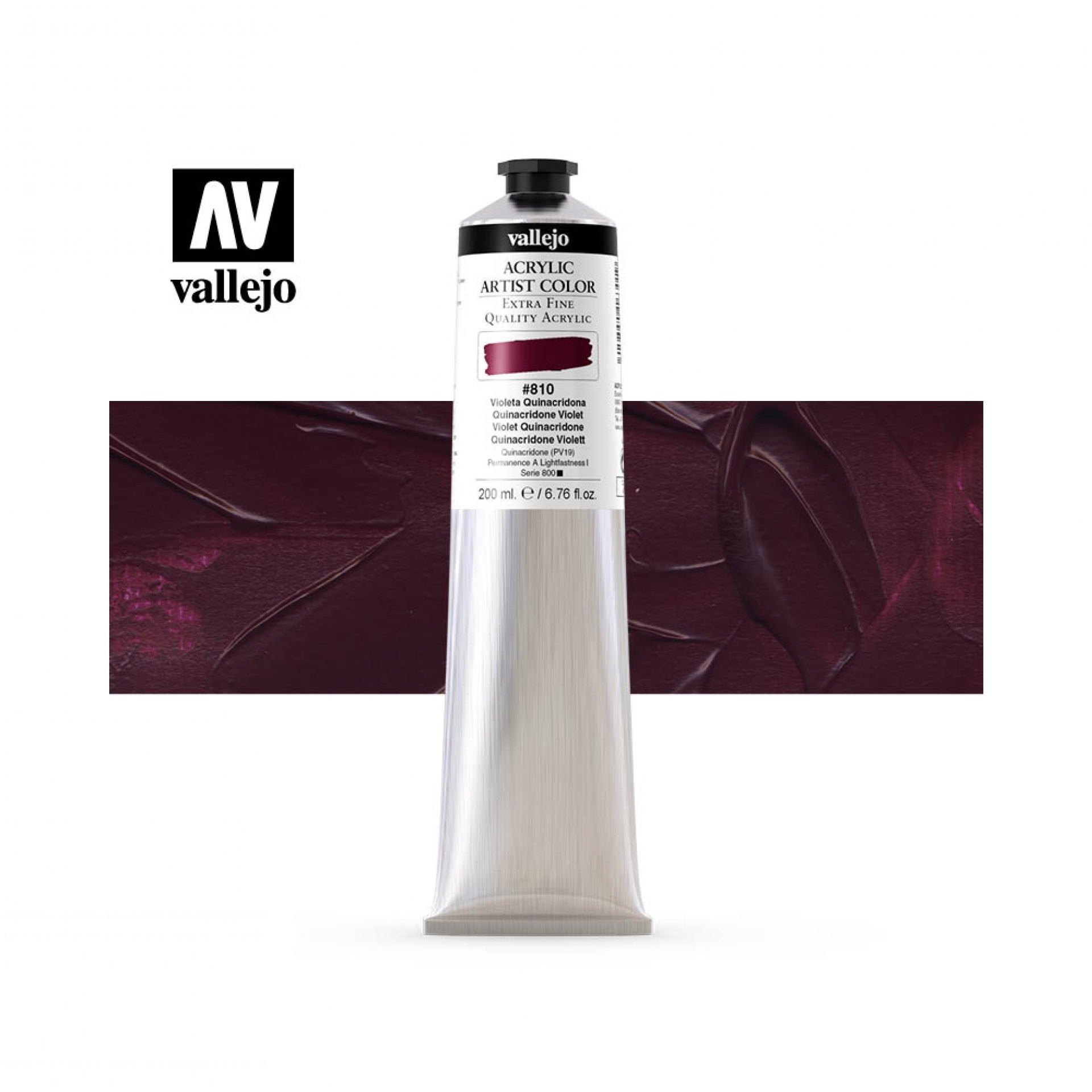 Barva akrylová Vallejo 200 Ml 810 Quinacridone viol