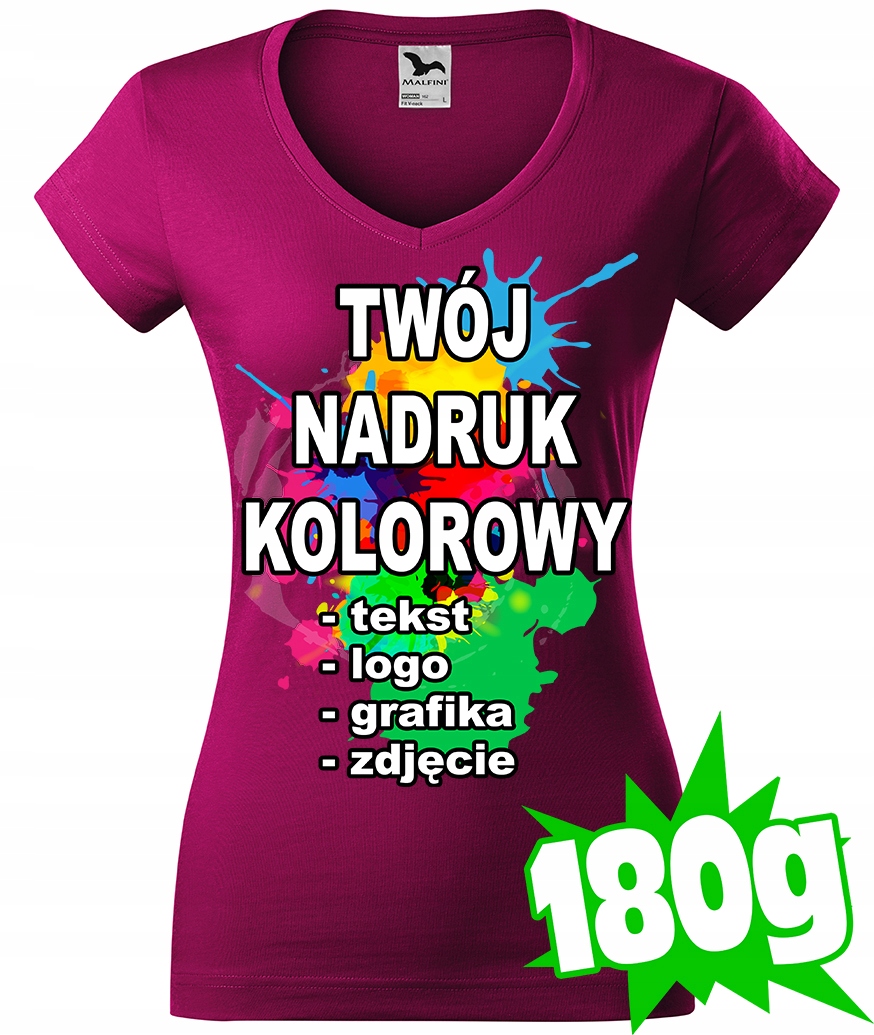 

Koszulka Z Własnym Nadrukiem damska L V-neck 49