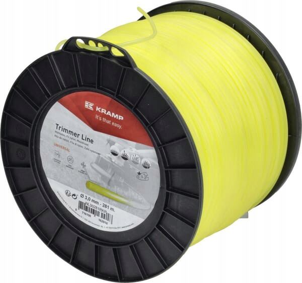 Žací struna Ø 3 mm 281 m kulatá žlutá Kramp NL30281RKR