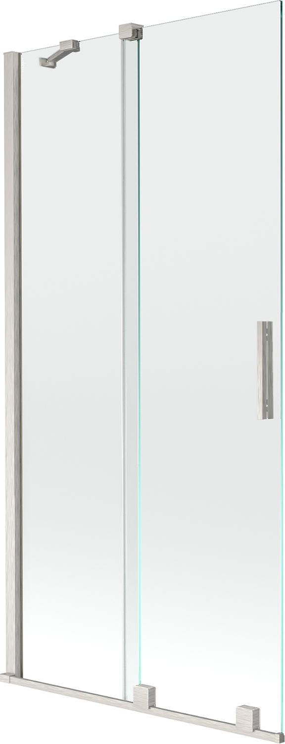 Mexen Velar Paraván Vanová Dvoudílný 90x150 cm, Čirý Nikl Matný