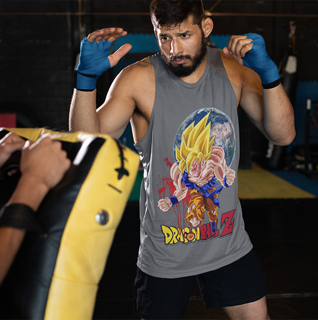 TANK TOP DRAGONBALL GOKU BLOOD Dekolt okrągły