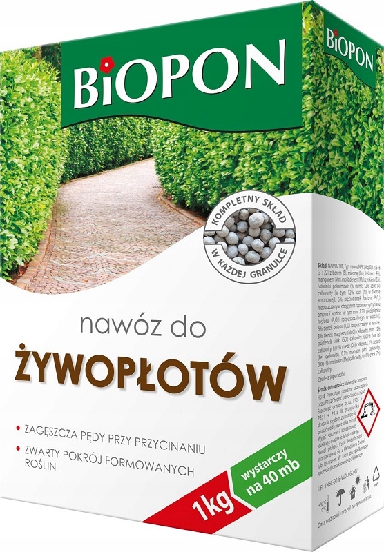 

Biopon nawóz granulowany do Żywopłotów 1kg