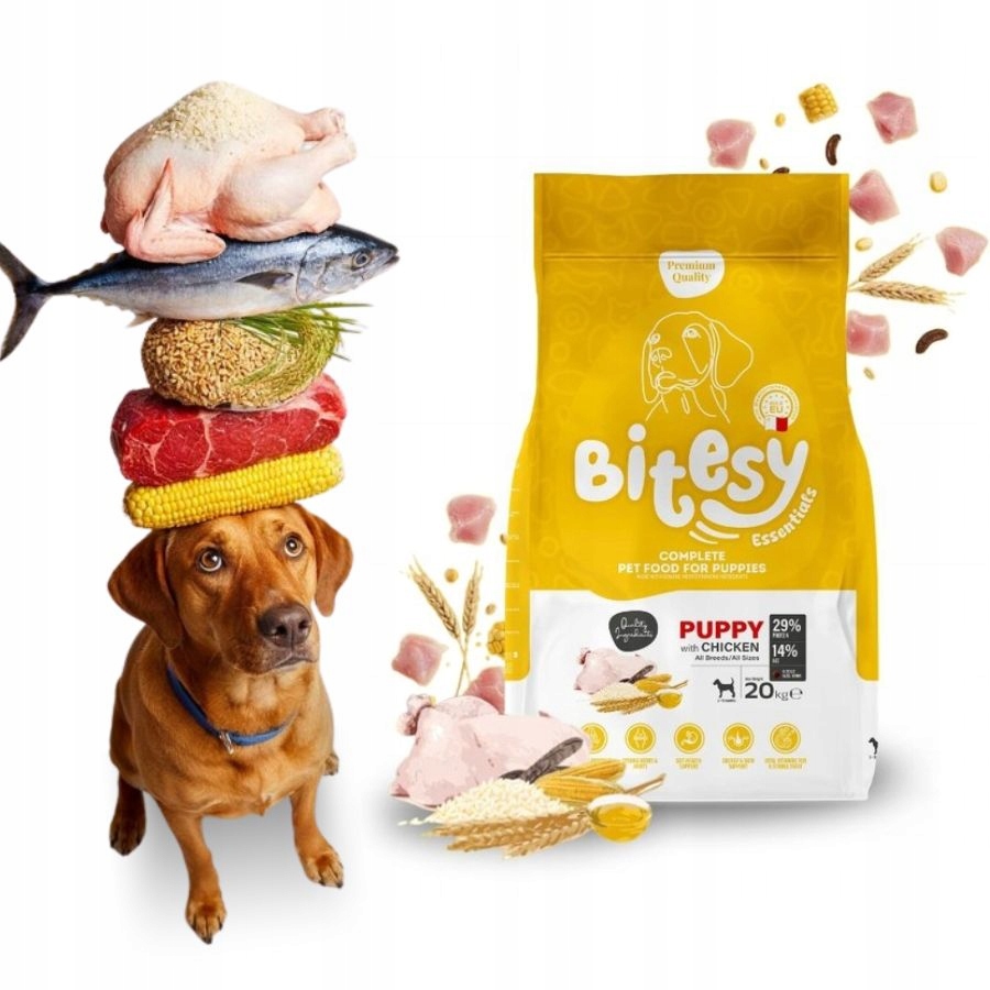 Bitesy Puppy Karma sucha dla szczeniąt Delikatny Kurczak Witaminy 20kg