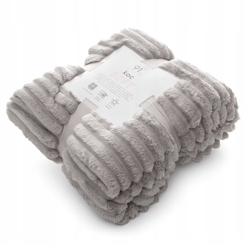 Deka přehoz 200x220 Soft béžová z mikrovlákna s proužky D91