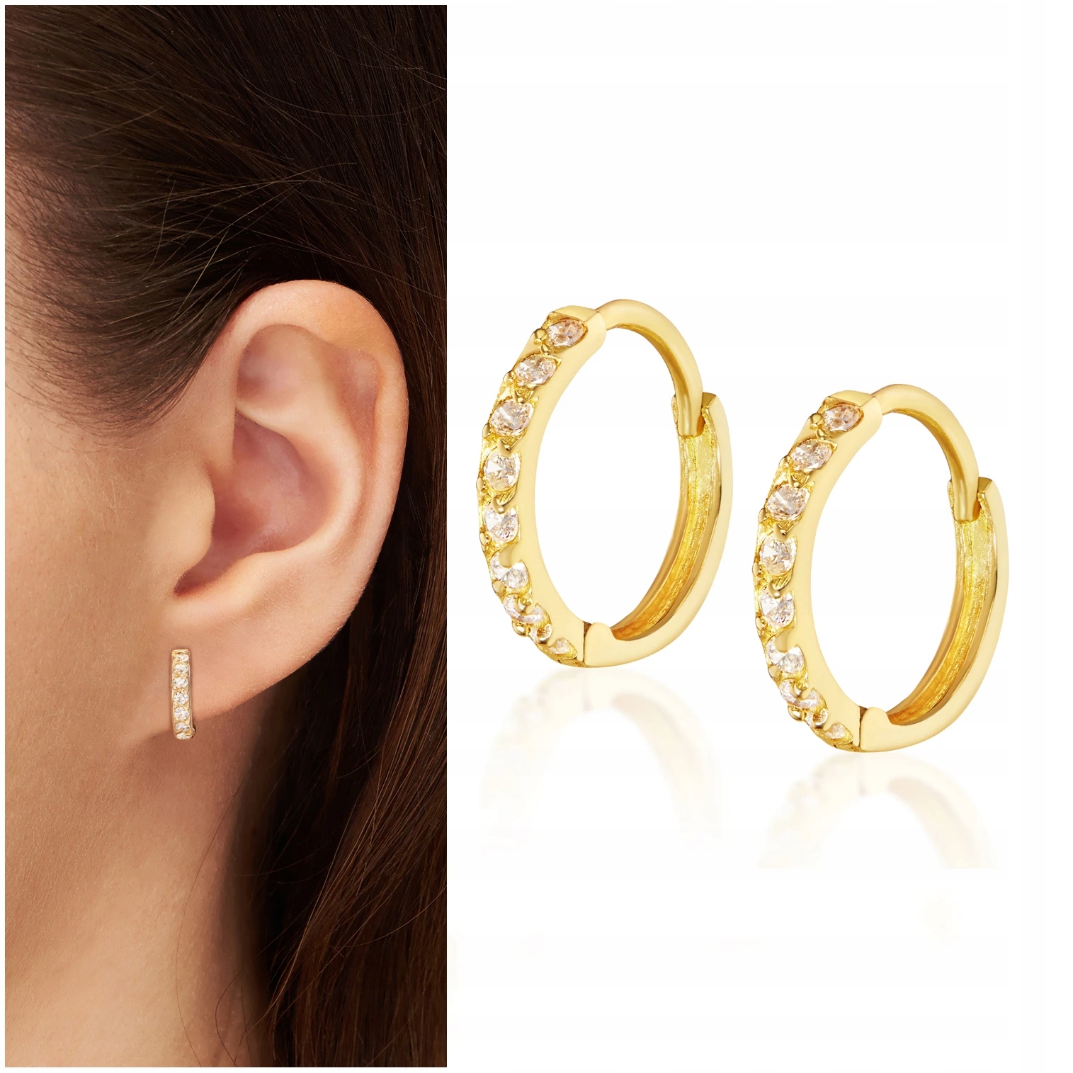 Zlaté Náušnice Svaté Přijímání 585 Bílé