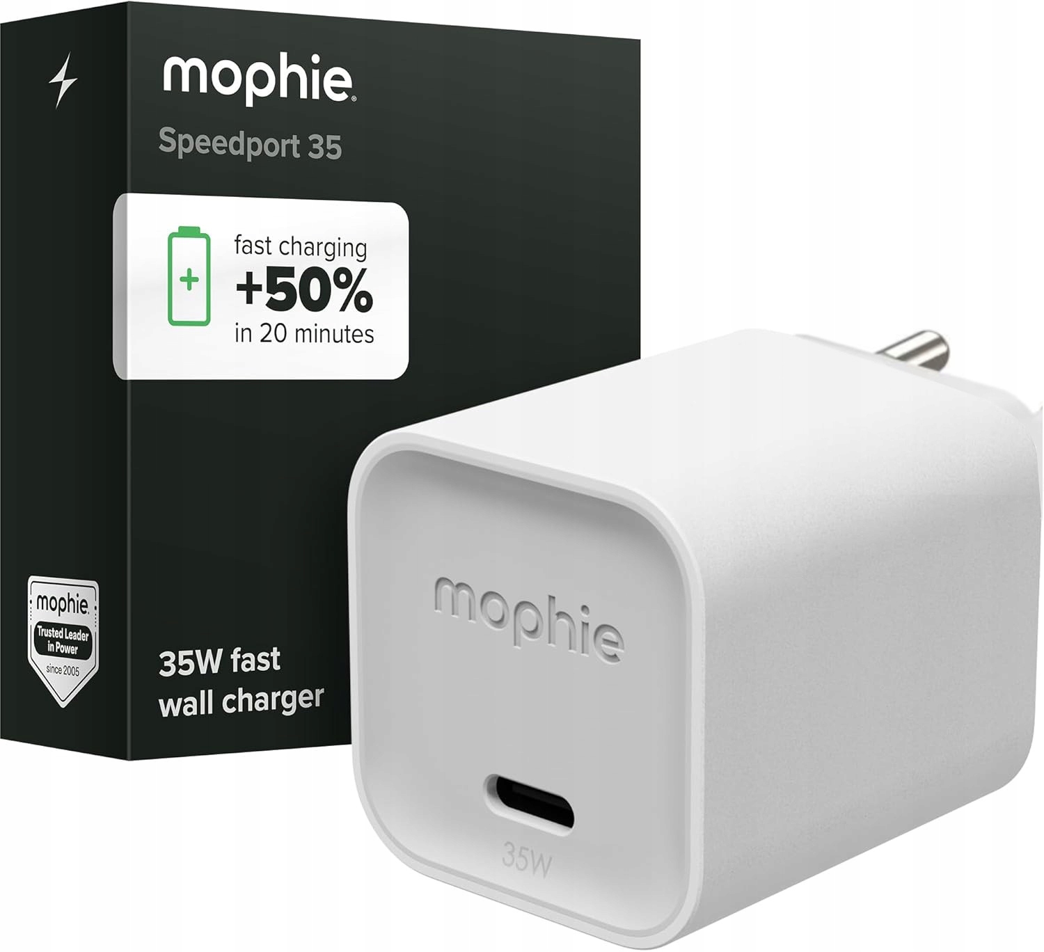 Mophie Roc GaN ładowarka sieciowa, 1x Usb-c, 35W (white)