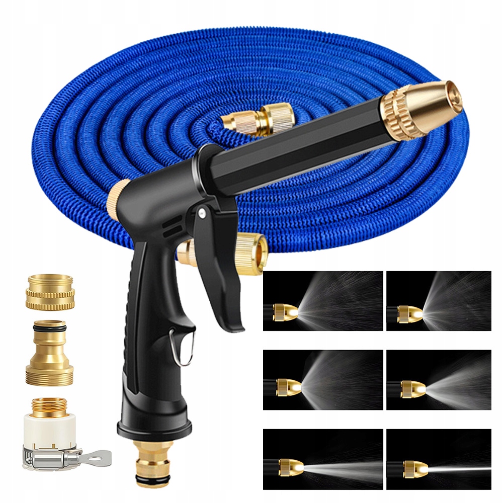 Hadice s roztažitelným zavlažováním 15 m pěnová pistole na mytí auta