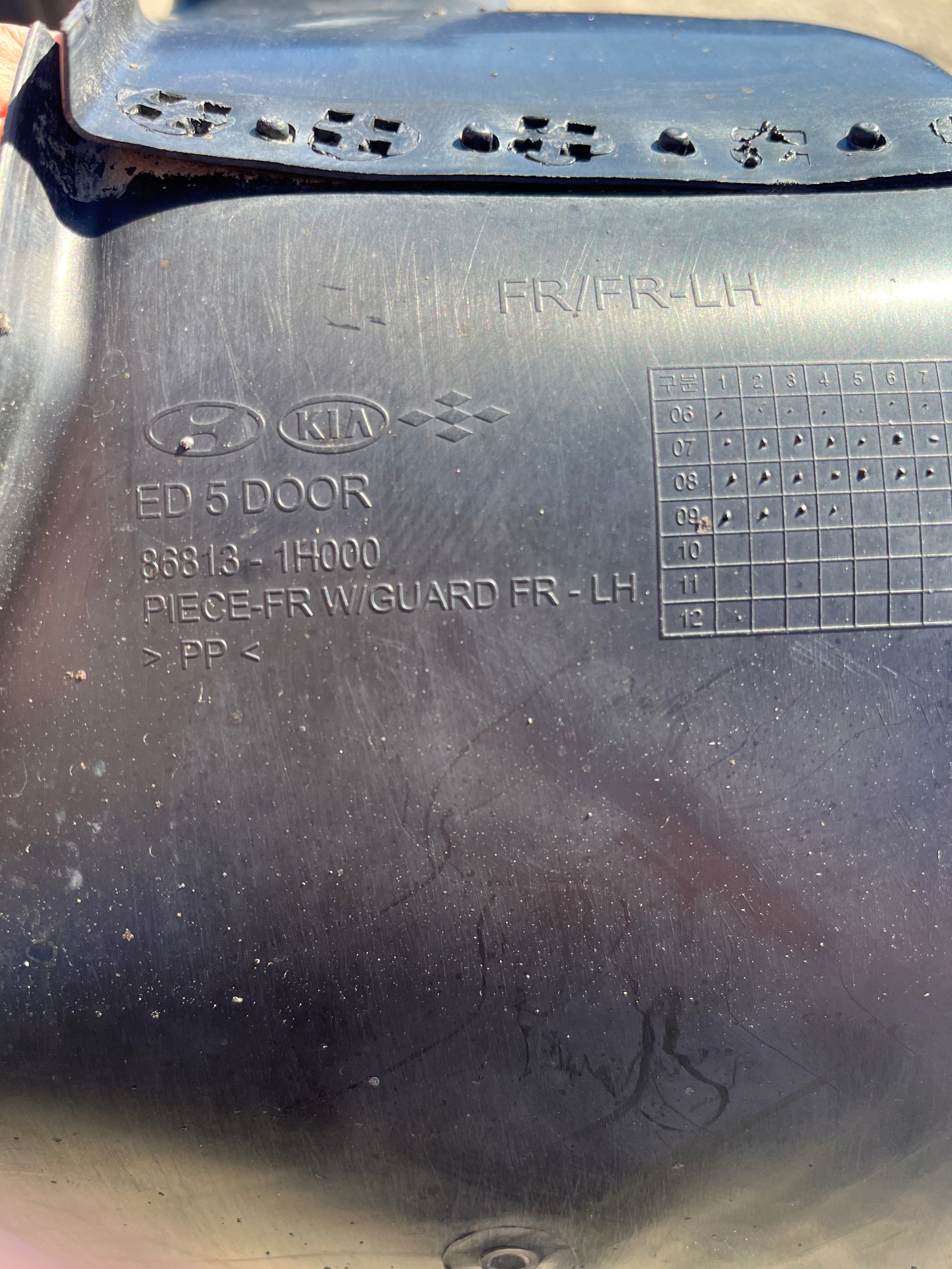 Kia Ceed a podblatník levé předek
