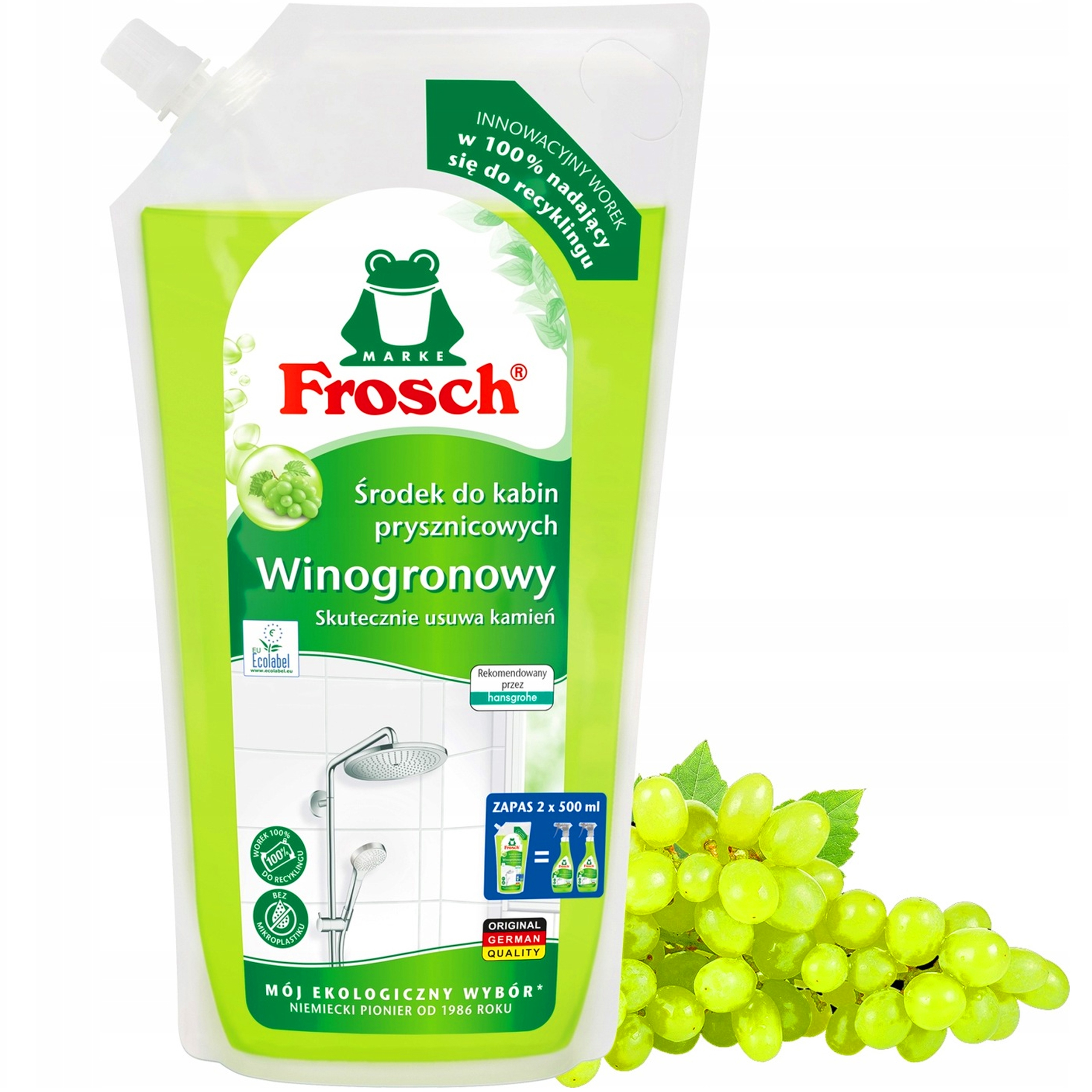 FROSCH PŁYN ŚRODEK DO KABIN PRYSZNICOWYCH ZAPAS WINOGRONO 1L
