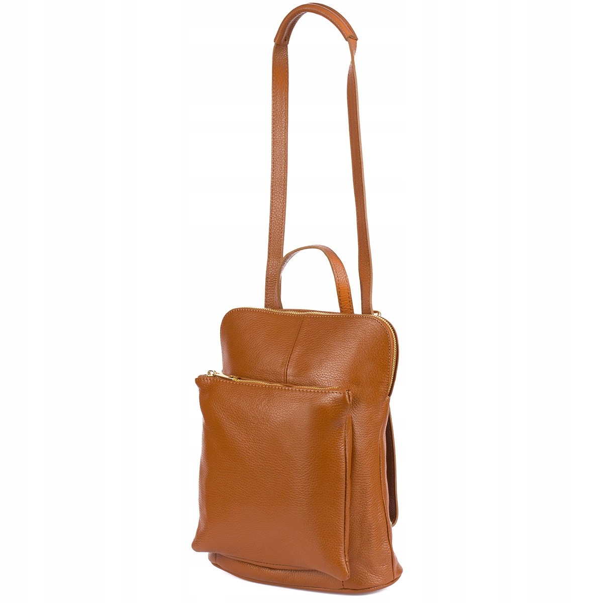 Kožený batoh, taška 2v1, elegantní, A4, italský, prostorný, camel Vera Pel