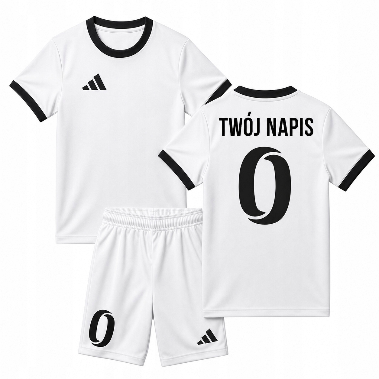 Strój Piłkarski Adidas dla Dziewczynki chłopca Twój Napis Imię Numer 116