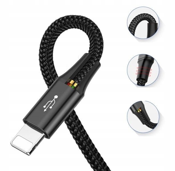 Baseus Kabel USB Lightning Micro Typ-C 3.5A 1.2m Waga produktu z opakowaniem jednostkowym 0.15 kg