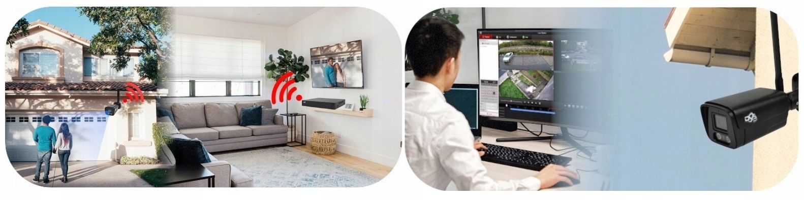 ZESTAW KAMER WIFI 2 KAMERY 5Mpx DO MONITORINGU DOMU TUBA BEZPRZEWODOWA DVS Wysokość produktu 35 cm