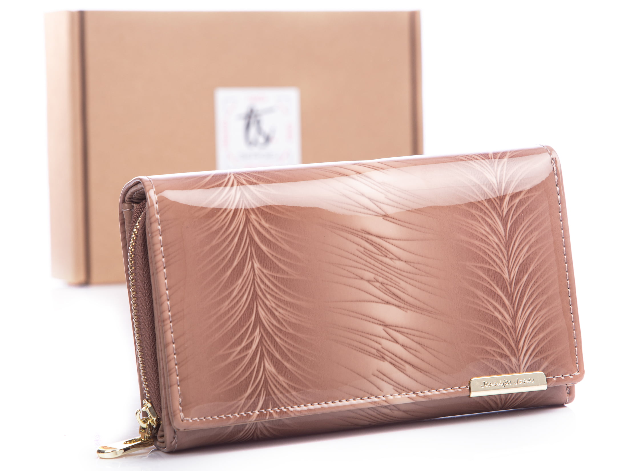 Dámská peněženka Jennifer Jones lakovaná béžová