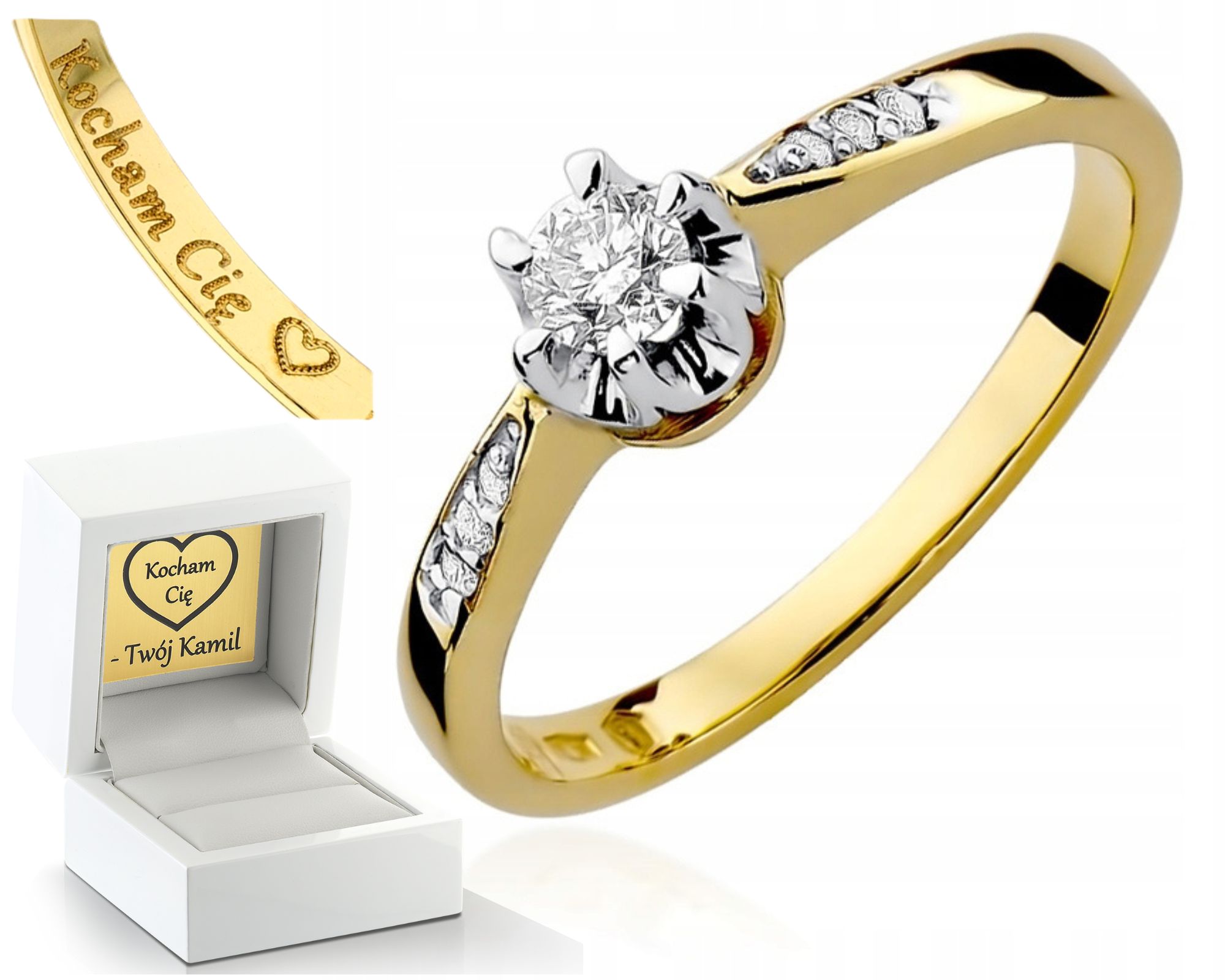 Prstýnek Brilianty 0,25 Ct 585 Gravírování Bonus