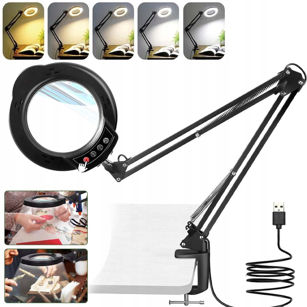 10 X Lupa Se Světlem A Stojanem, Led Lampa S Lupou, Lampička Na Čtení