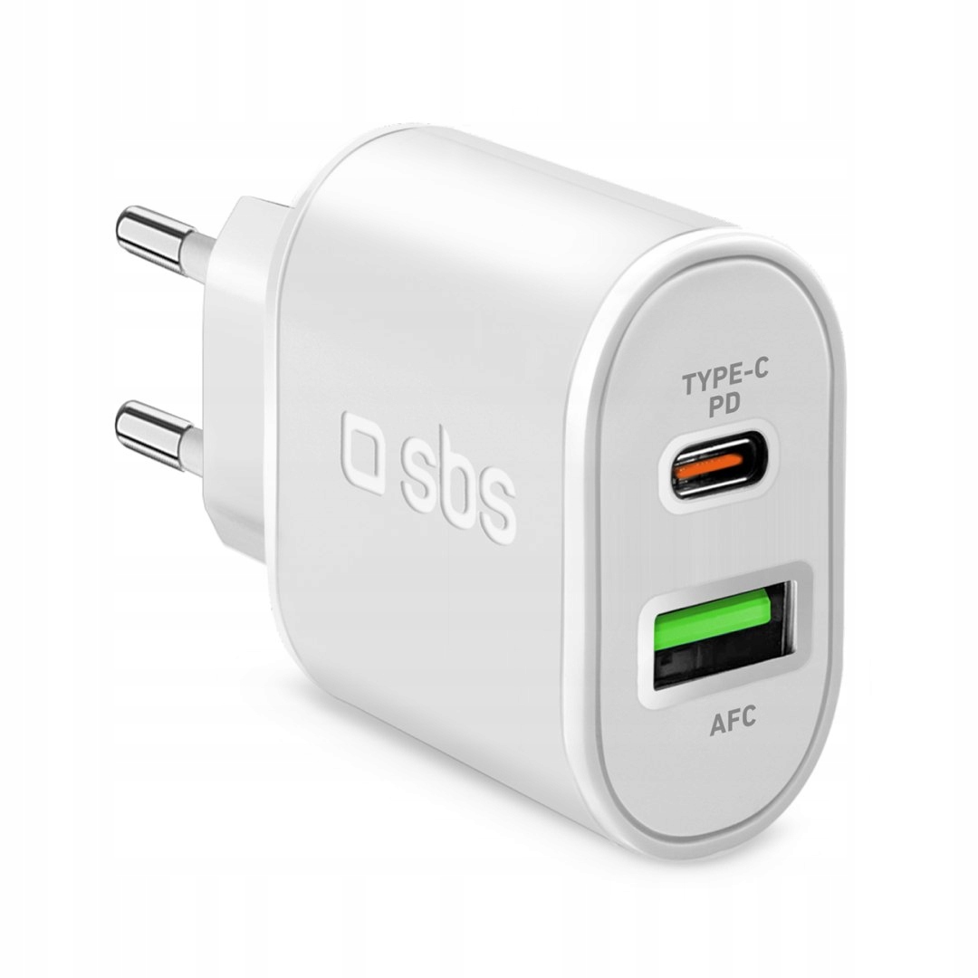Ładowarka sieciowa Power Delivery Usb-a Usb-c 20W biała Sbs