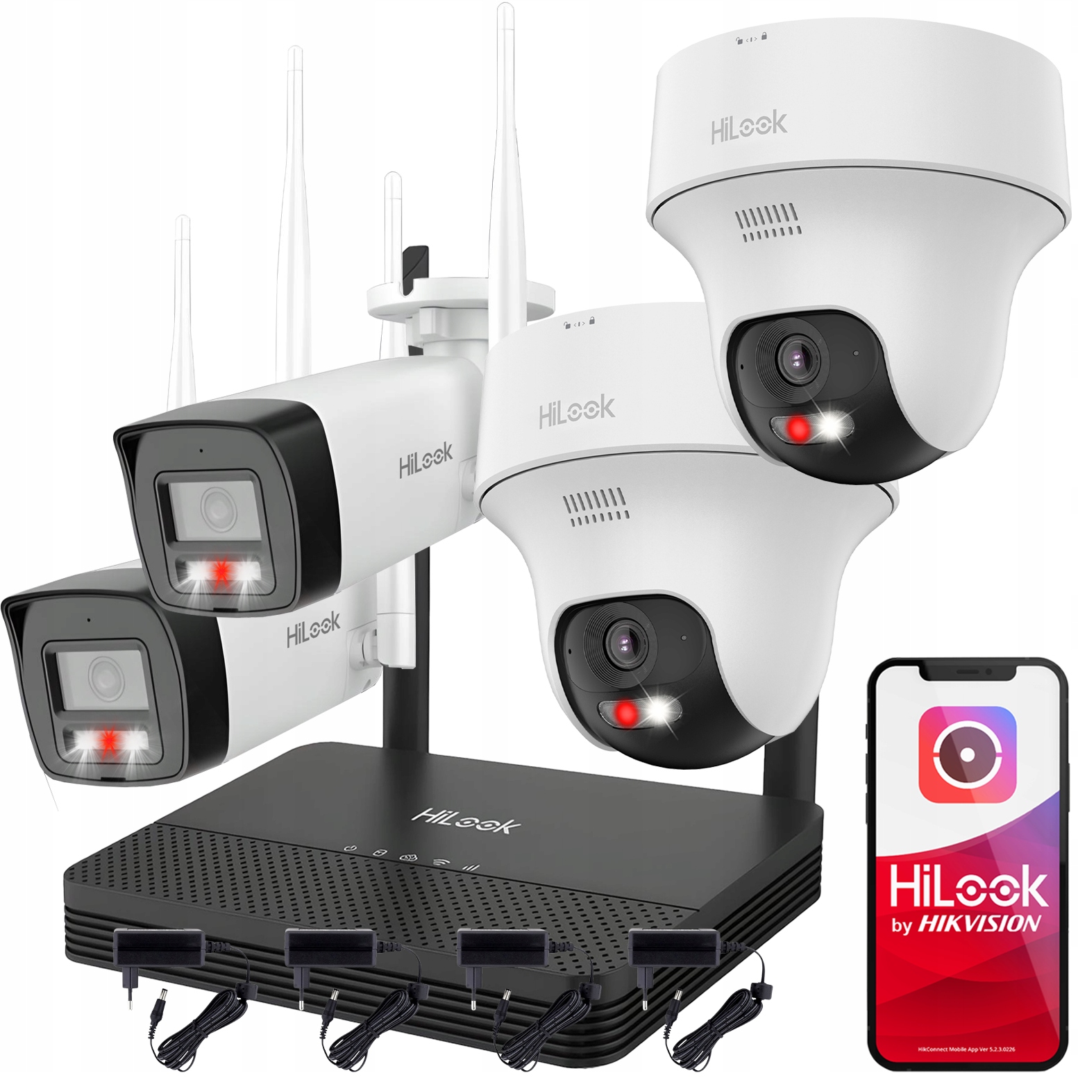 WiFi monitorovací sada 4 kamer 4Mpx HiLook od Hikvision EasyLink Wifikit