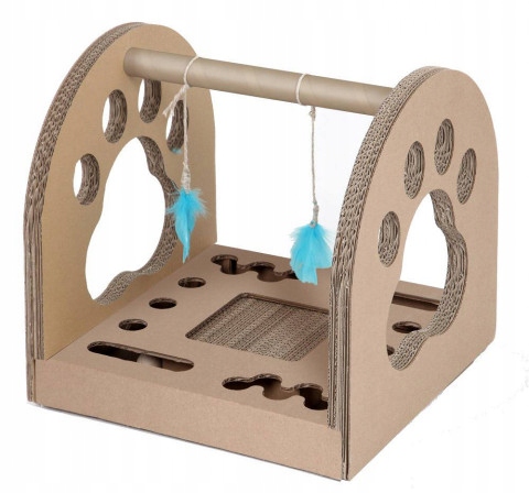 Levně Carton+ Pets Škrabadlo katonové a peří Fun Park Ball