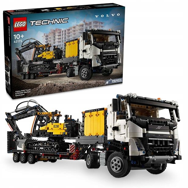 Lego Technic 42175 Nákladní auto Volvo Fmx a elektrický bagr Volvo EC230