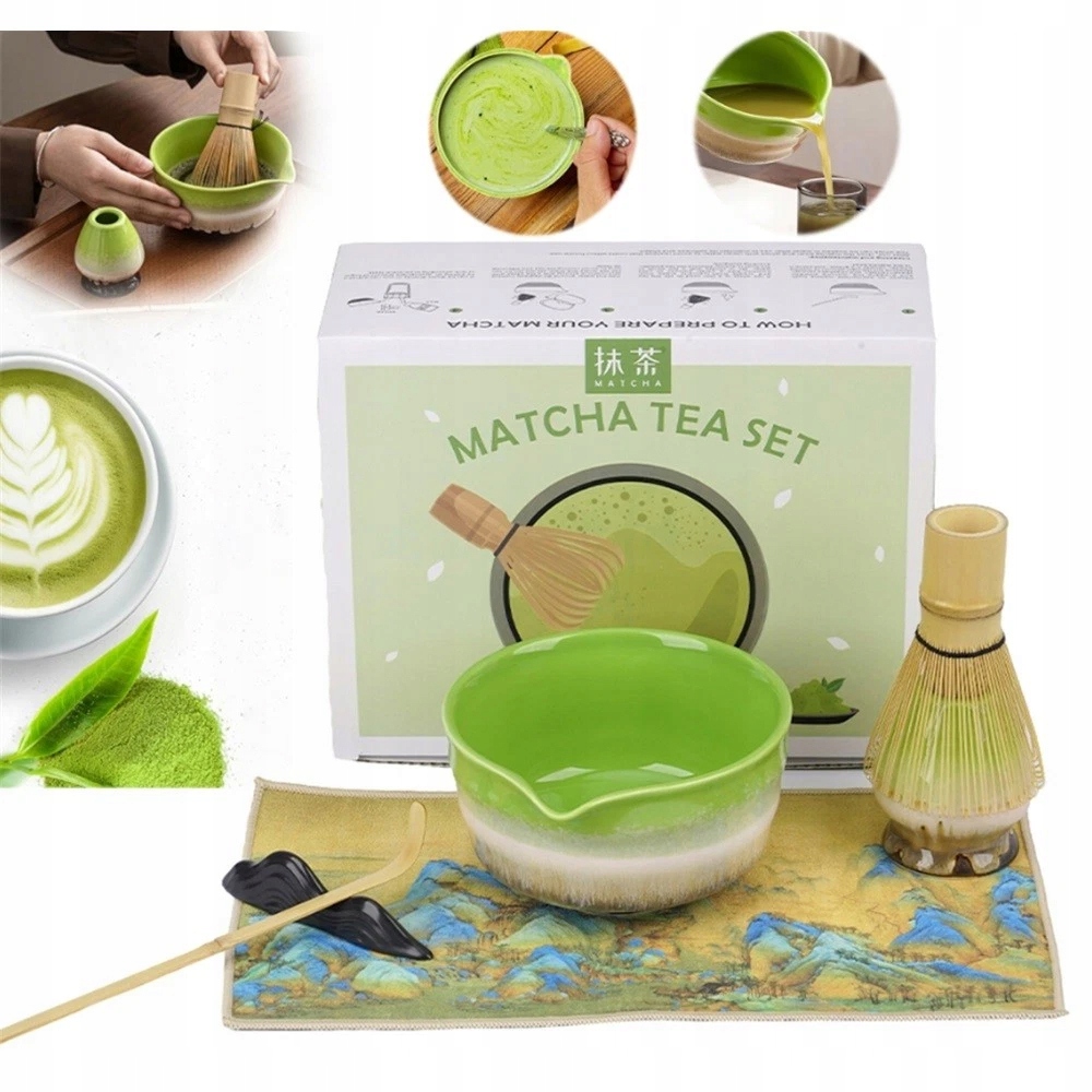 Ceramiczny Zestaw Do Matchy 6w1 Czarka miotełka łyżeczka Do Herbaty Matcha