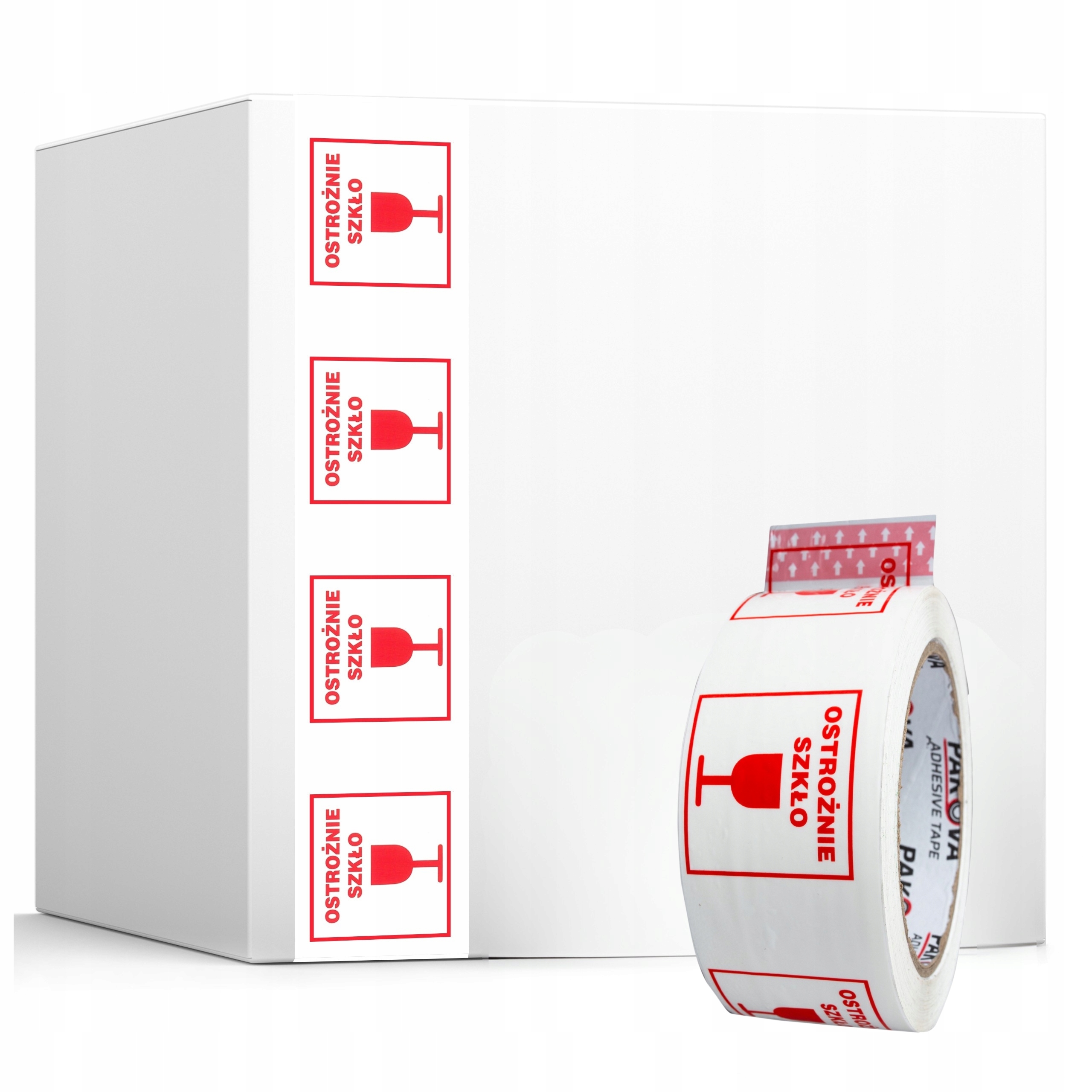 Taśma Pakowa 48/50y z nadrukiem Ostrożnie Szkło 36szt.