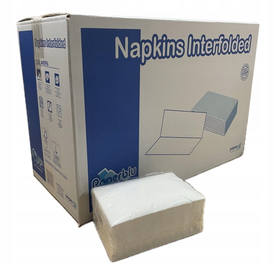 Serwetki Gastronomiczne N4 białe 2 warstwy 6000szt 16,5 x 21cm Paperdi