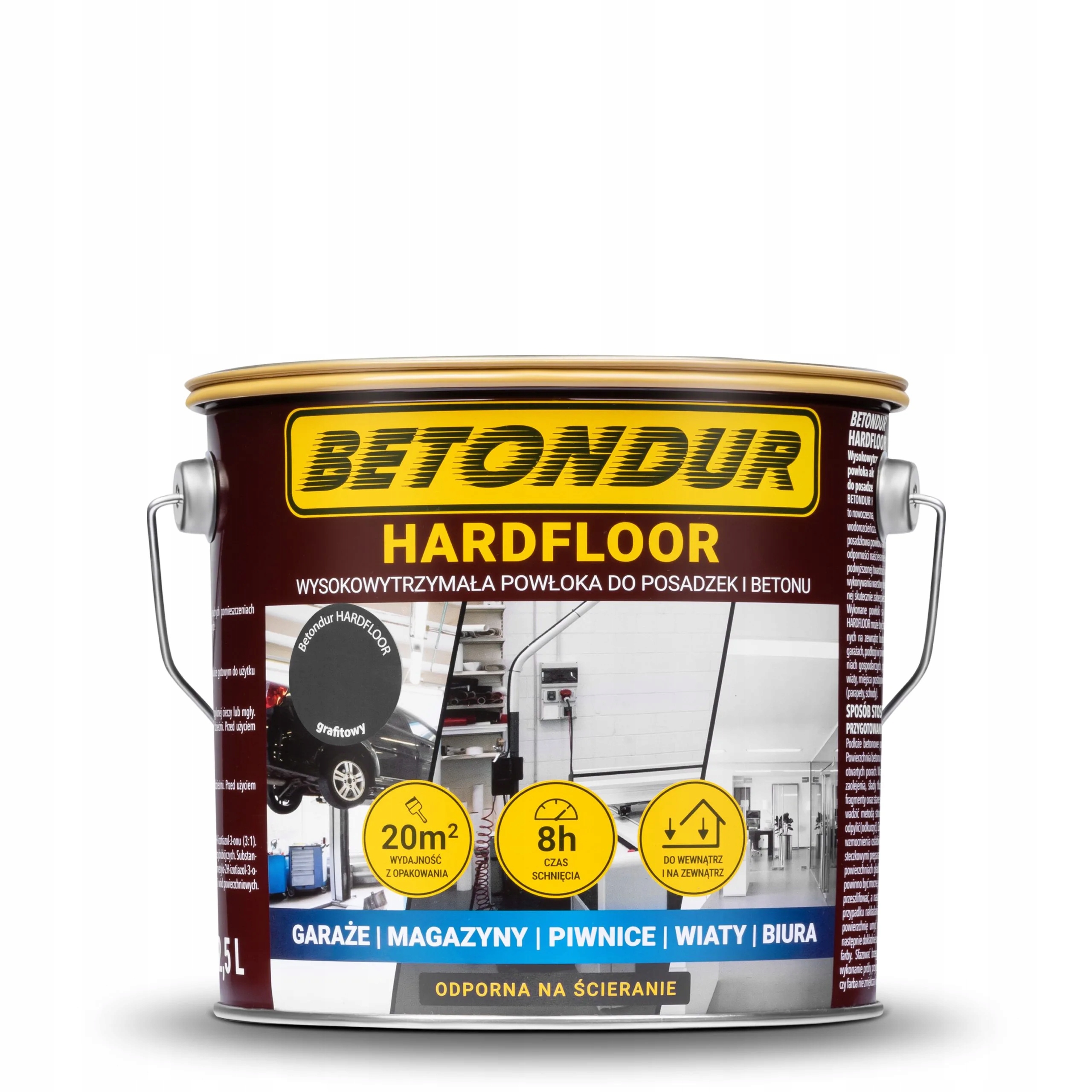 Barva Betondur Hardfloor pro podlahy a Betonu 2,5L Trvanlivý grafitový povlak