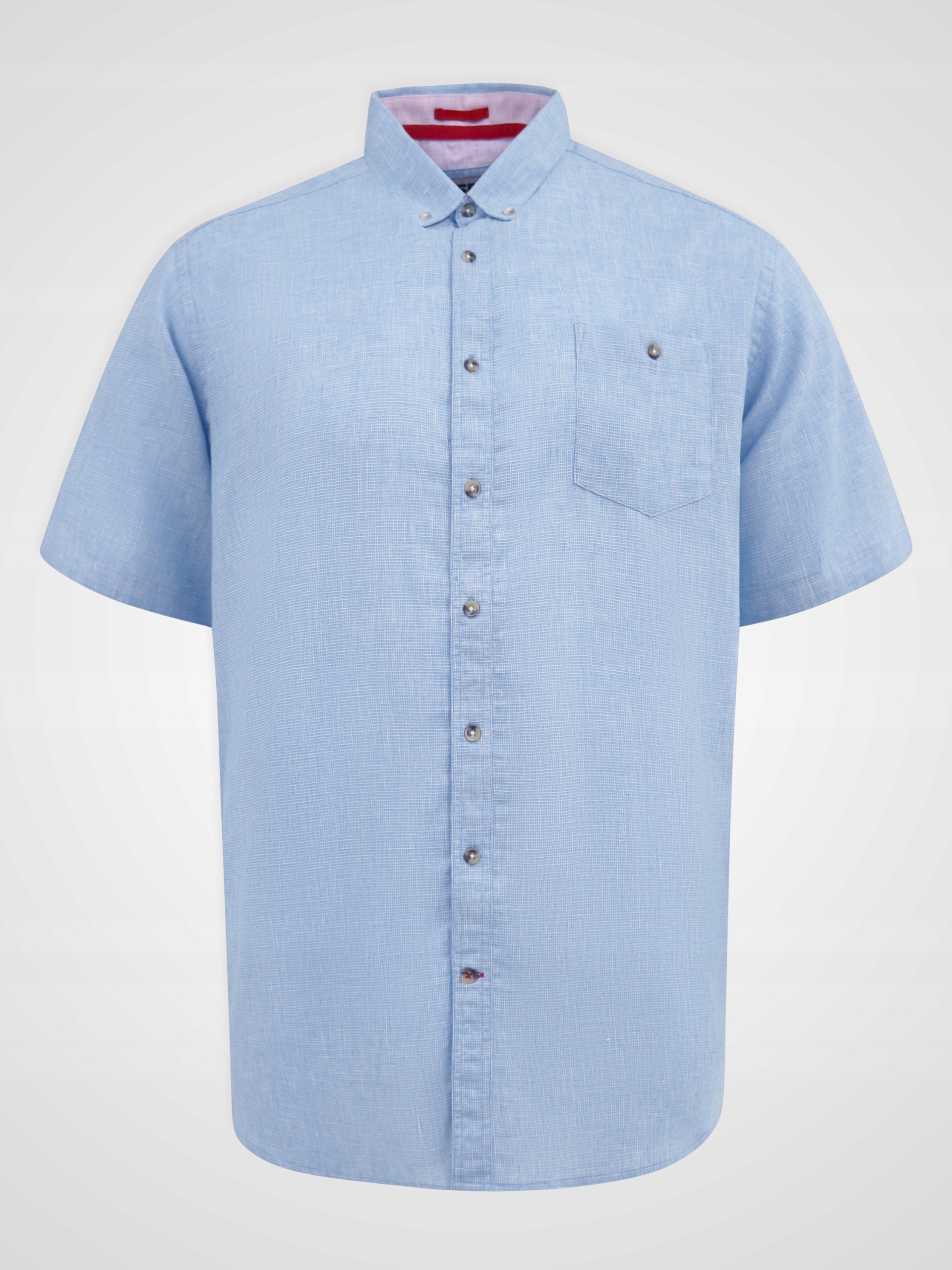 Duke D555 Velké Rozměry Košile Casual Modrá Bavlna Len 3XL 51 148 cm