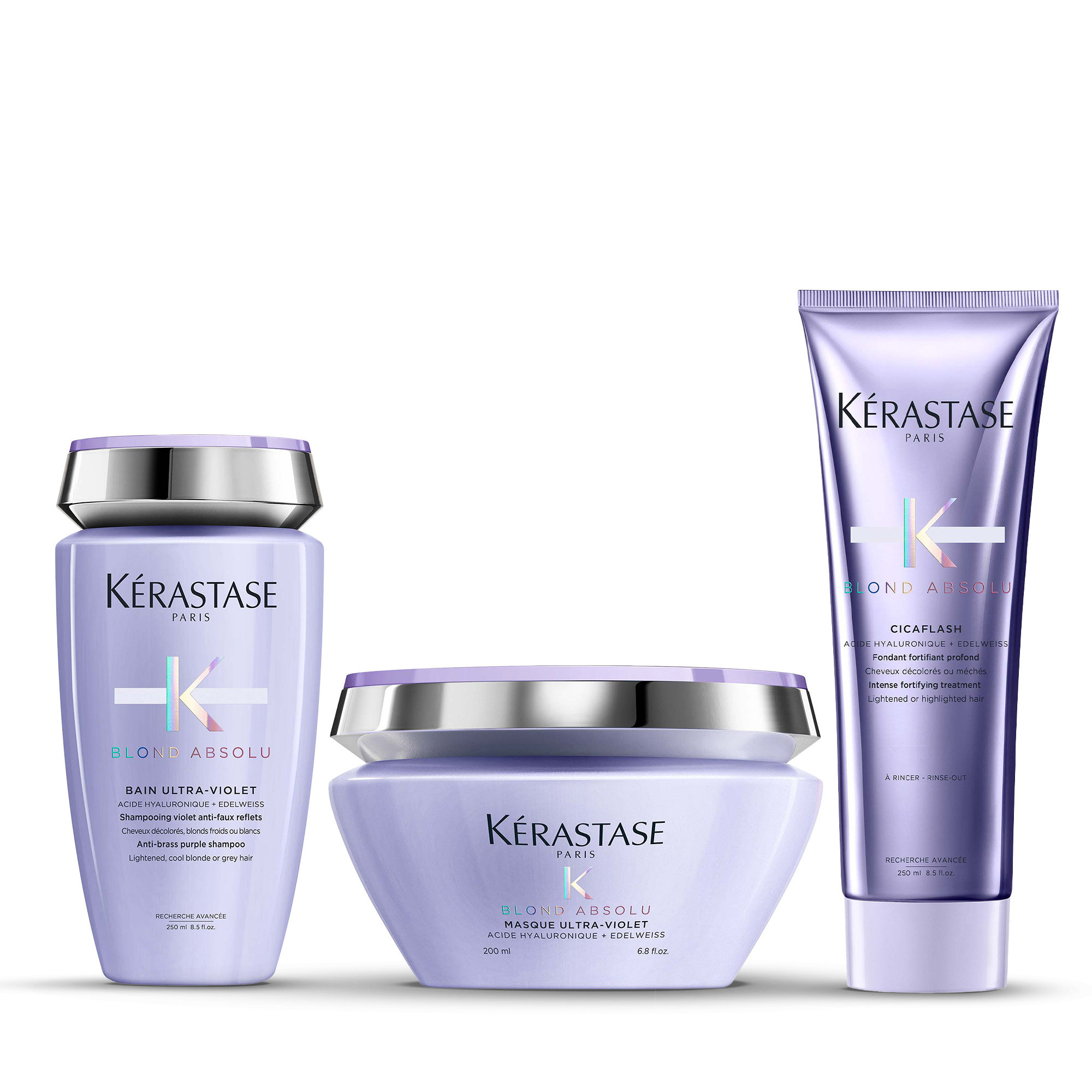 Kérastase Blond Absolu Violet Zestaw Do Włosów Blond Szampon Odżywka Maska