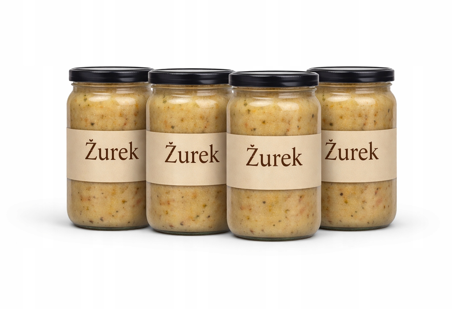 Domowy Żurek na naturalnym zakwasie z biała kiełbasa Box 4 sztuki x 900ml