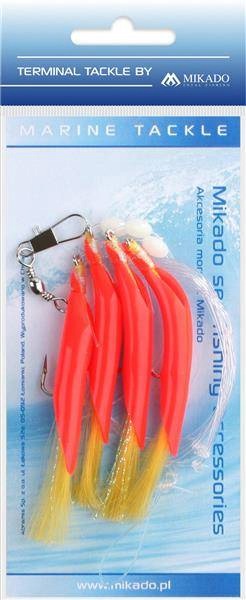 Zestaw Morski Hair Tube Rig hak 1/0 Red/yellow Mikado