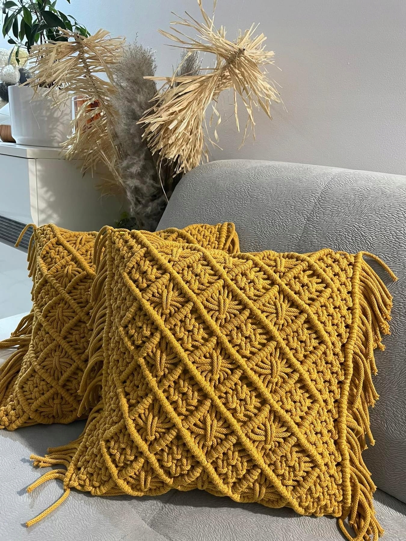 Povlak polštář makramé boho