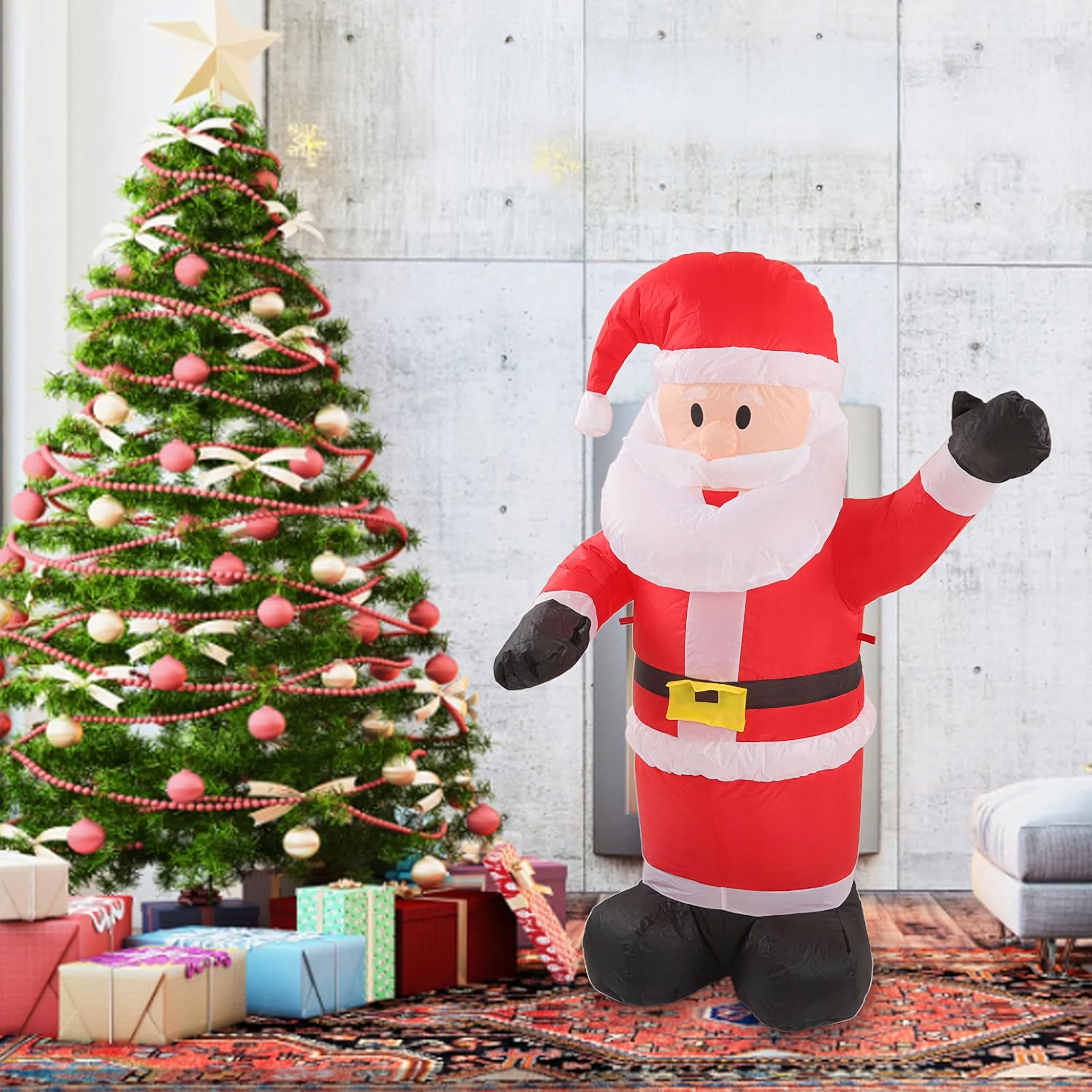 SANTA CLAUS NAFUKOVACÍ ZÁŘÍCÍ NAFUKOVACÍ LED 150cm nafukovací osvětlený typ figurky