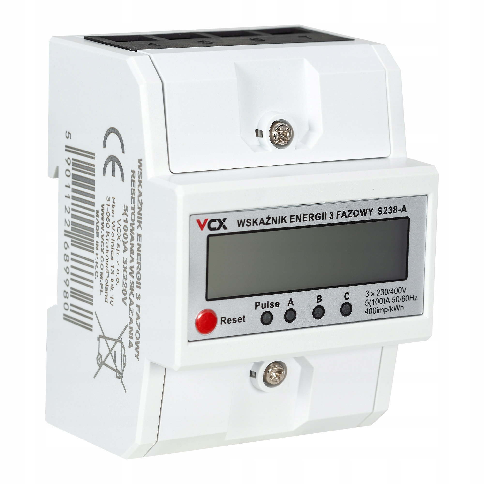 Licznik Energii 3 Fazowy Miernik Podlicznik Prądu 100A Funkcja Resetu