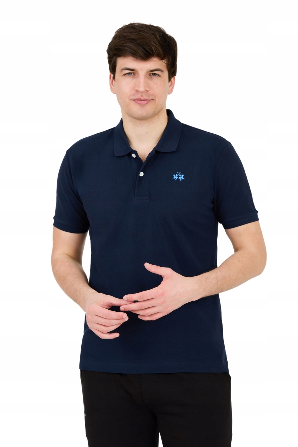 La Martina Tmavě modré polokošile s malým logem L