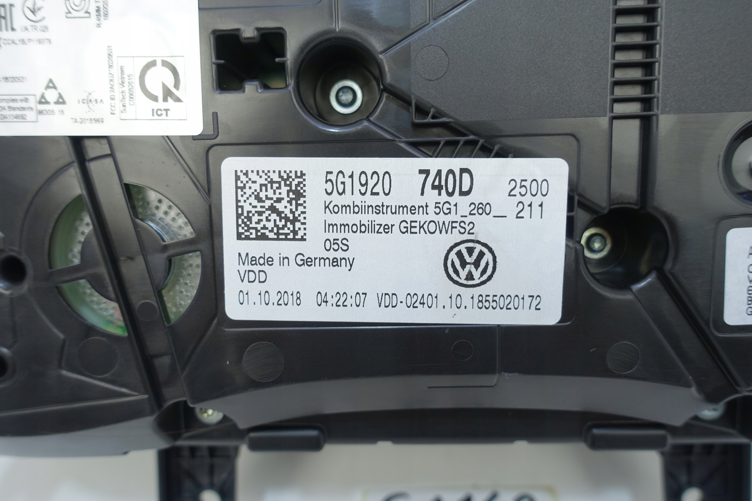 dials dials VW GOLF VII 7 5G 69686KM 5G1920740D