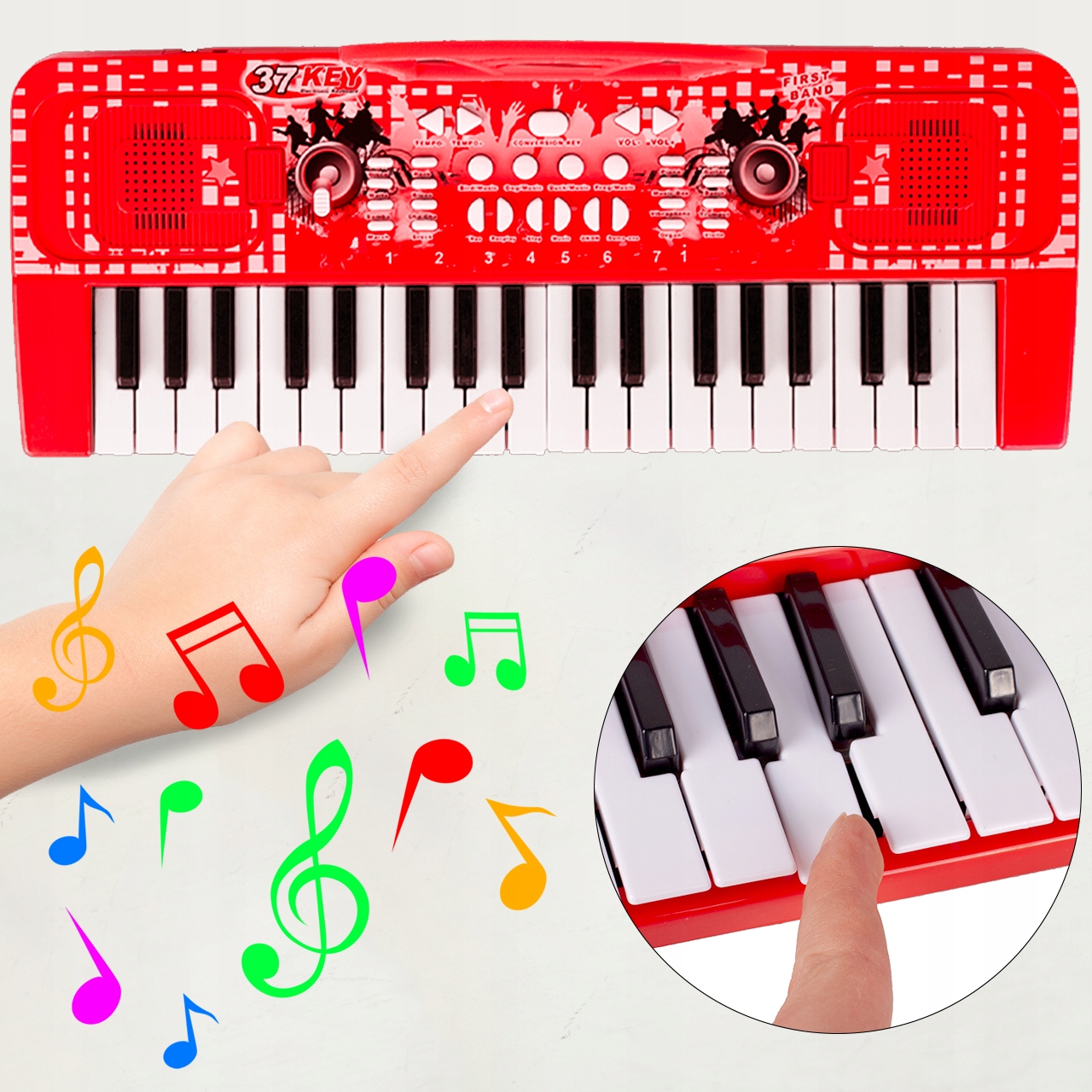 ORGANY ELEKTRONICZNE ORGANKI KEYBOARD Z NAGRYWANIEM DUŻY 37 KLAWISZY Głębokość produktu 4 cm