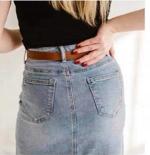 DŁUGA MAXI SPÓDNICA JEANSOWA Z ROZCIĘCIEM PASKIEM JASNY NIEBIESKI ROZMIARY Rozmiar XXS